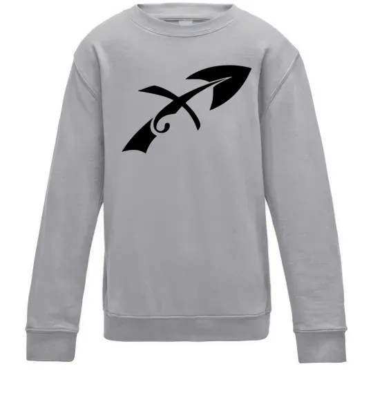 Детский Свитшот Стрілець знак Серый меланж фото