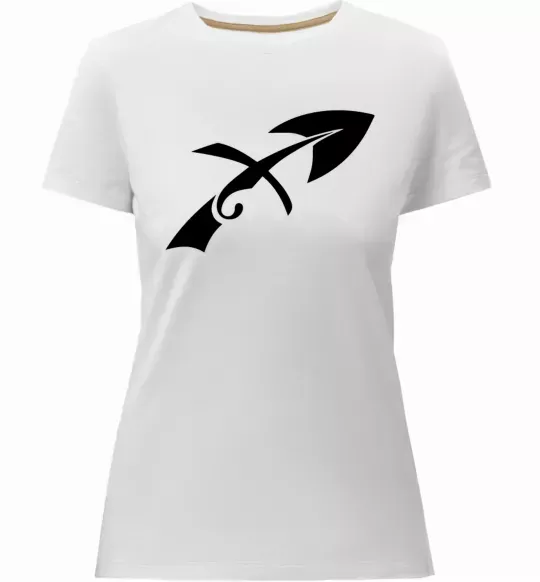 Женская премиум футболка Стрілець знак Белый фото