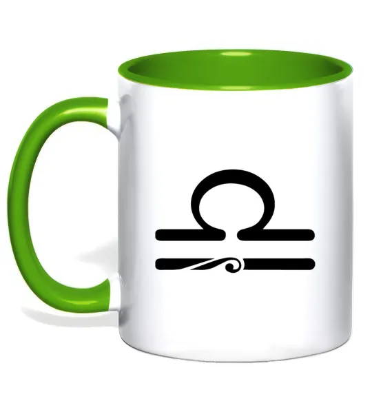 Чашка з кольоровою ручкою Терези знак Лаймовий фото