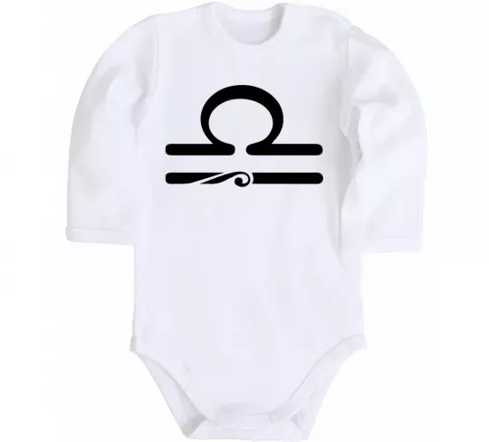 Дитячий бодік Терези знак Білий фото