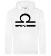 Чоловіча толстовка (худі) Терези знак Білий фото