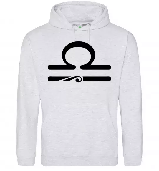 Женская толстовка (худи) Терези знак Серый меланж фото