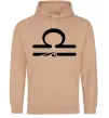Женская толстовка (худи) Терези знак Песочный фото