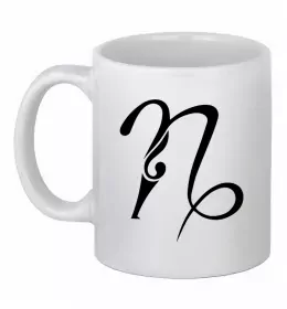 Чашка керамічна Козеріг знак зодіаку Білий фото