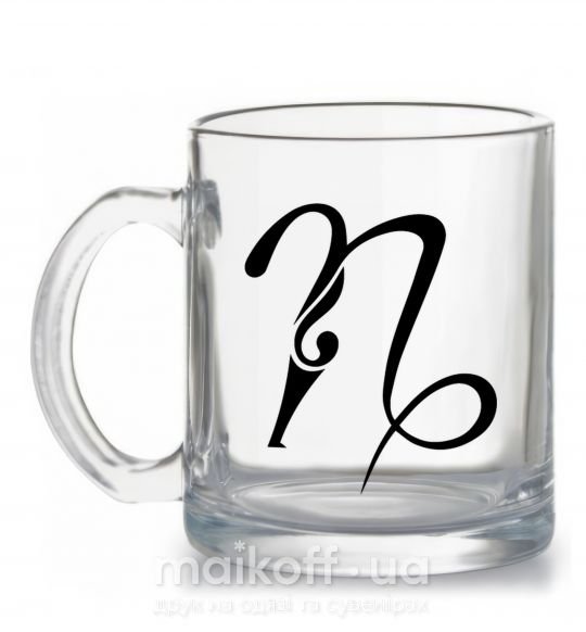 Чашка скляна Козерог знак Прозорий фото