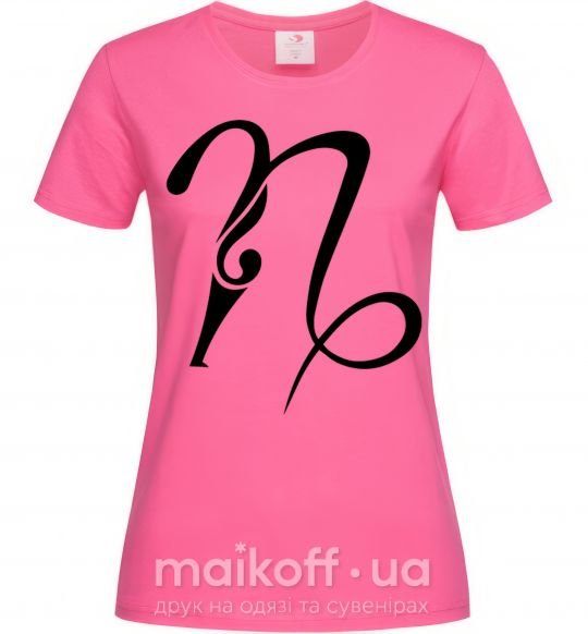 Жіноча футболка Козерог знак Яскраво-рожевий фото