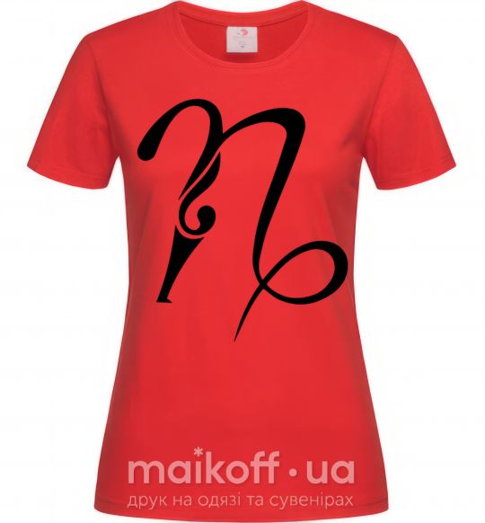 Жіноча футболка Козерог знак Червоний фото