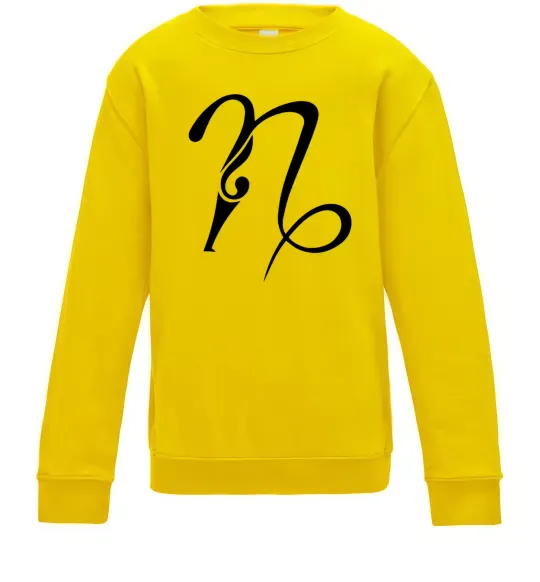 Дитячий світшот Козеріг знак Сонячно жовтий фото