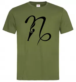 Чоловіча футболка Козеріг знак Оливковий фото