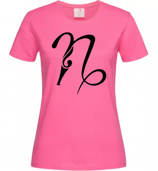 Жіноча футболка Козеріг знак Яскраво-рожевий фото