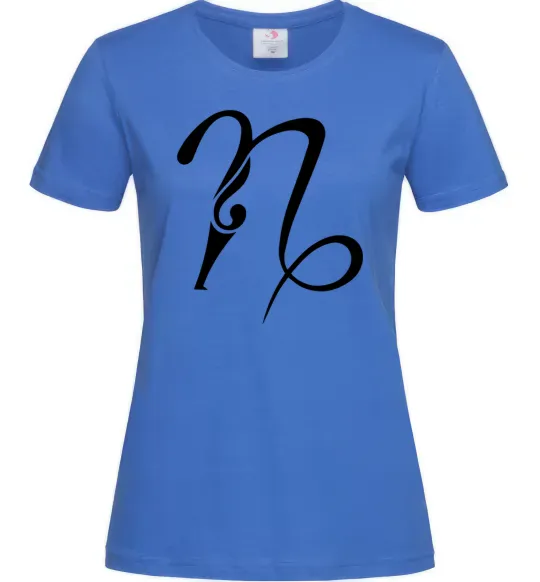 Жіноча футболка Козеріг знак Яскраво-синій фото