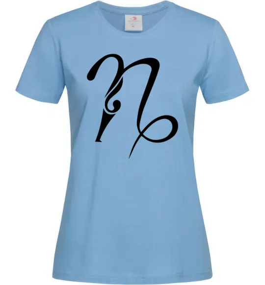 Жіноча футболка Козеріг знак Блакитний фото