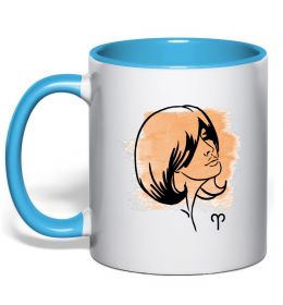 Чашка з кольоровою ручкою Овен дівчина Чашка з кольоровою ручкою Овен дівчина