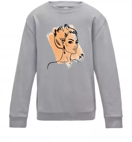 Детский Свитшот Стрілець дівчина Серый меланж фото