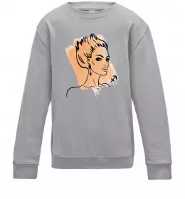 Дитячий світшот Стрілець дівчина Сірий меланж фото