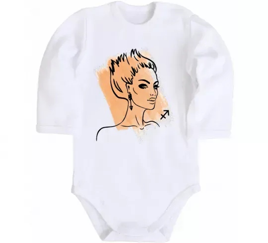 Дитячий бодік Стрілець дівчина Білий фото