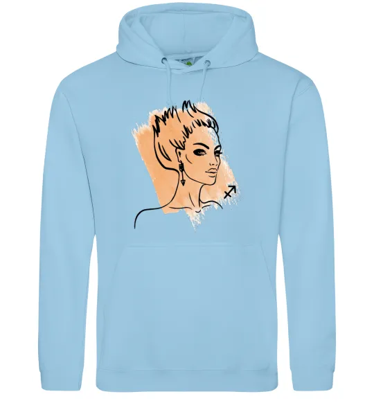 Мужская толстовка (худи) Стрілець дівчина Голубой фото