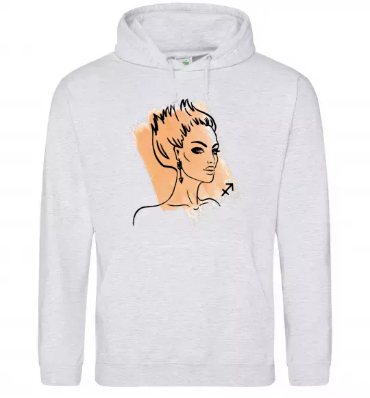 Жіноча толстовка (худі) Стрілець дівчина Сірий меланж фото