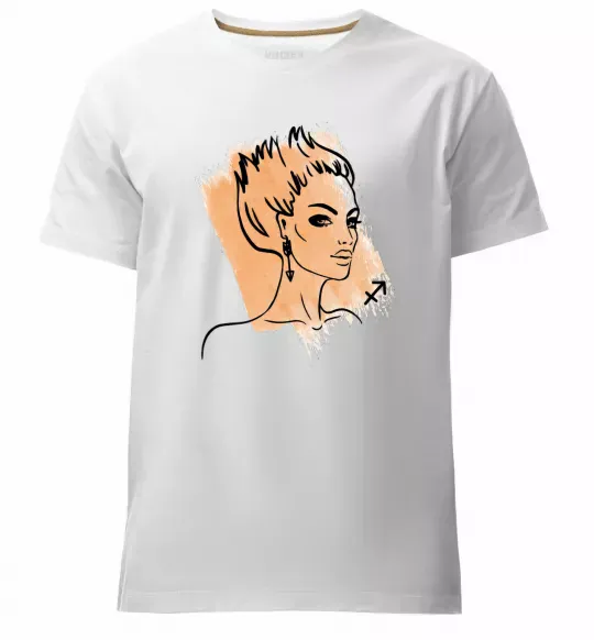 Чоловіча преміум футболка Стрілець дівчина Білий фото