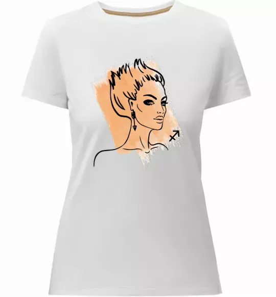 Жіноча преміум футболка Стрілець дівчина Білий фото