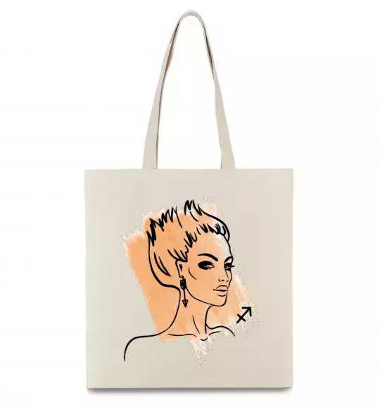 Эко-сумка Стрілець дівчина Бежевый фото