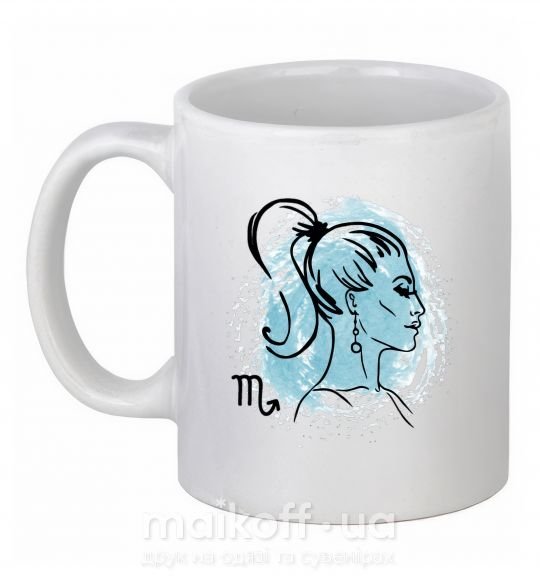 Чашка керамічна Скорпион девушка Білий фото