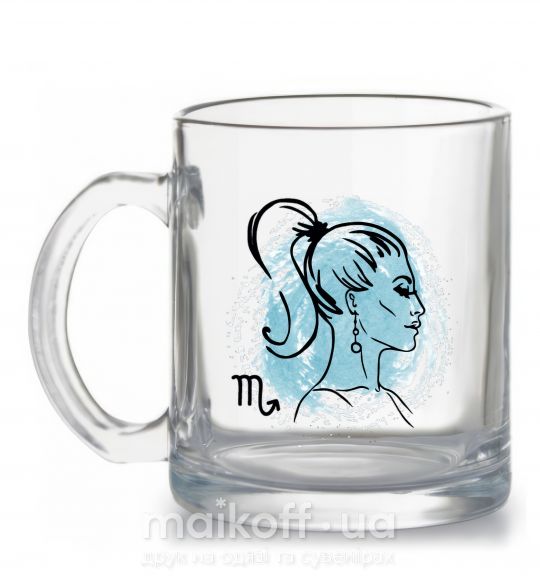 Чашка скляна Скорпион девушка Прозорий фото