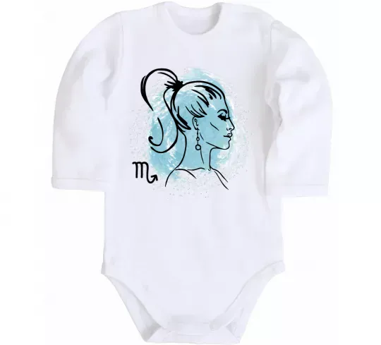 Дитячий бодік Скорпіон дівчина Білий фото