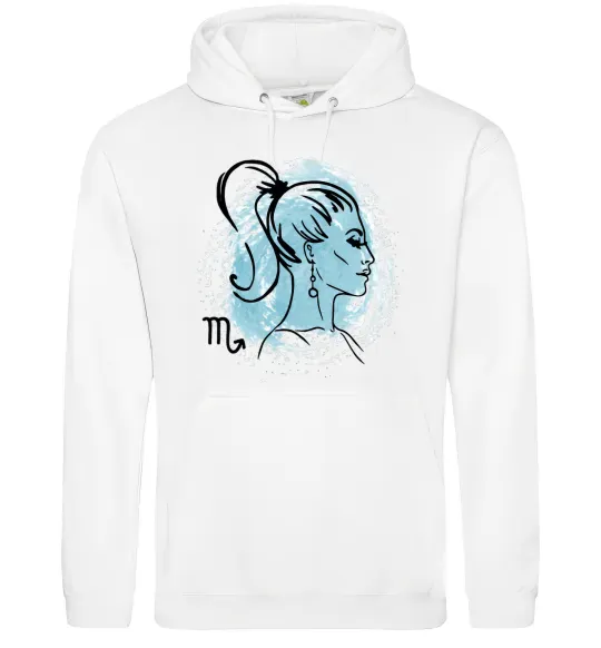 Чоловіча толстовка (худі) Скорпіон дівчина Білий фото