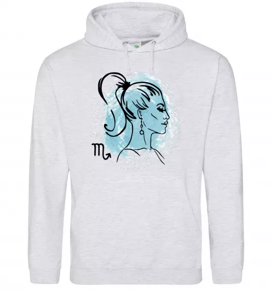 Чоловіча толстовка (худі) Скорпіон дівчина Сірий меланж фото