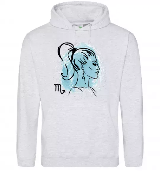 Жіноча толстовка (худі) Скорпіон дівчина Сірий меланж фото