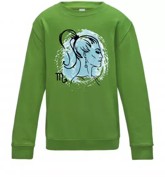 Детский Свитшот Скорпіон дівчина Лаймовый фото