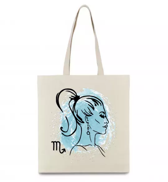 Еко-сумка Скорпіон дівчина Бежевий фото