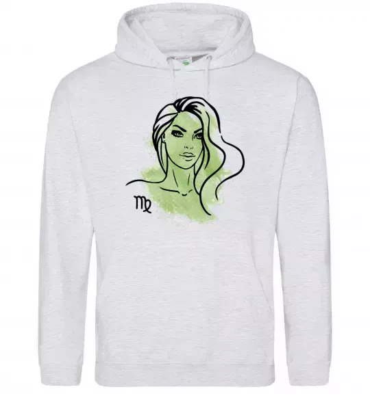 Чоловіча толстовка (худі) Діва дівчина Сірий меланж фото