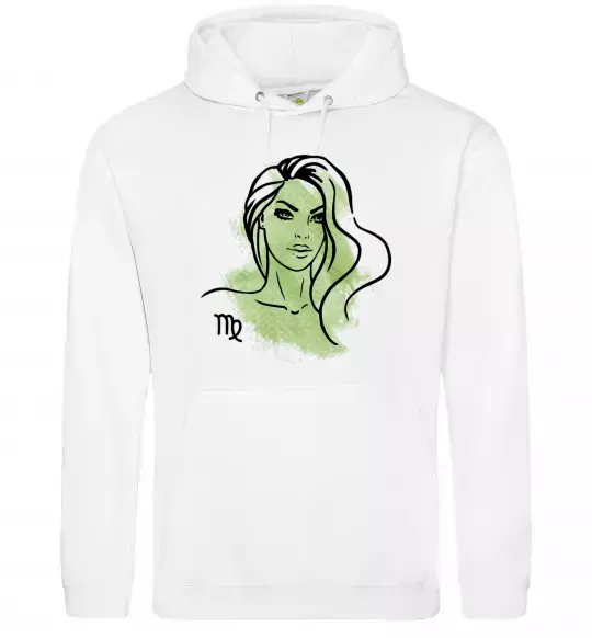 Женская толстовка (худи) Діва дівчина Белый фото