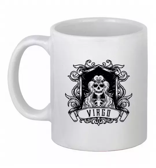 Чашка керамічна Діва скелет Білий фото