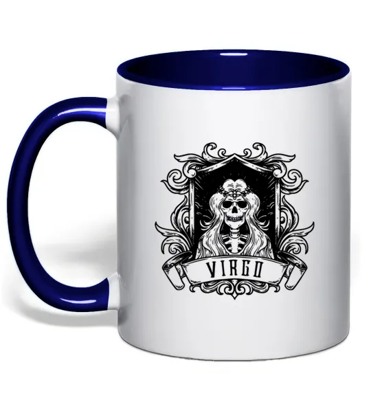 Чашка з кольоровою ручкою Діва скелет Глибокий темно-синій фото