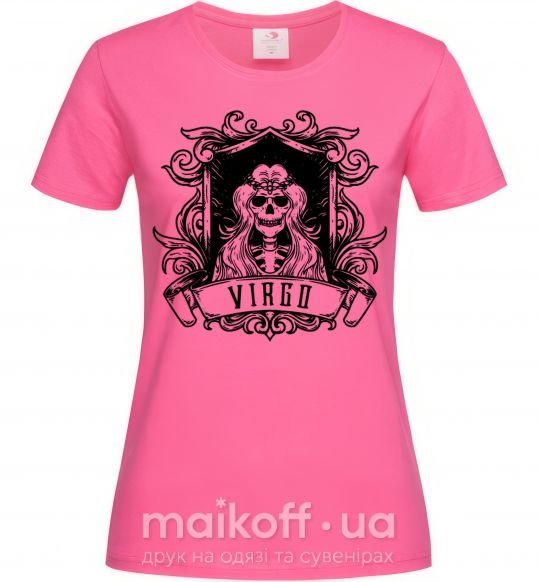 Женская футболка Дева скелет Ярко-розовый фото