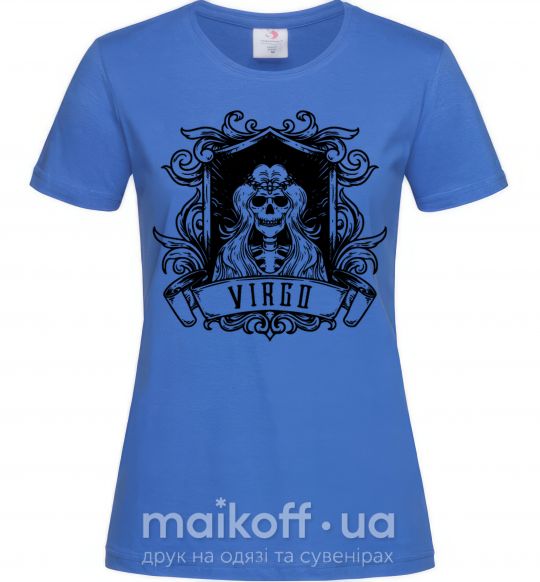 Женская футболка Дева скелет Ярко-синий фото