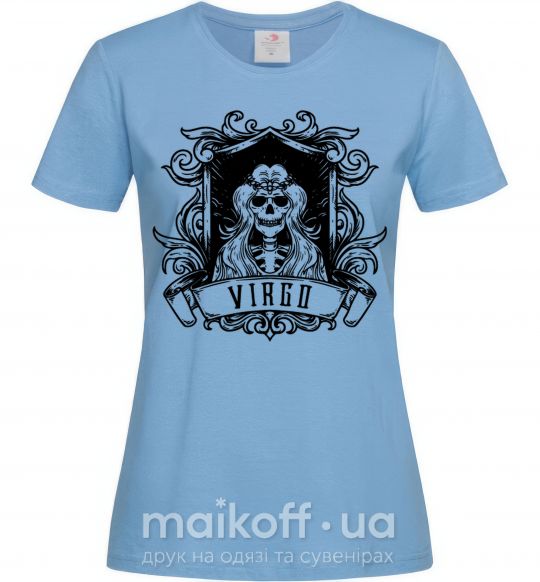 Женская футболка Дева скелет Голубой фото