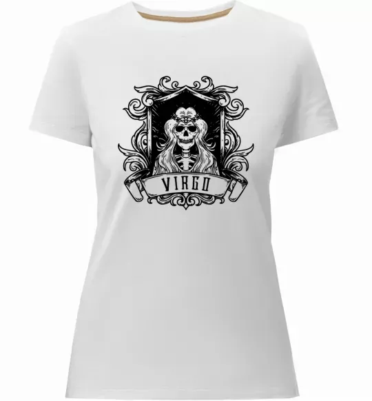 Женская премиум футболка Діва скелет Белый фото