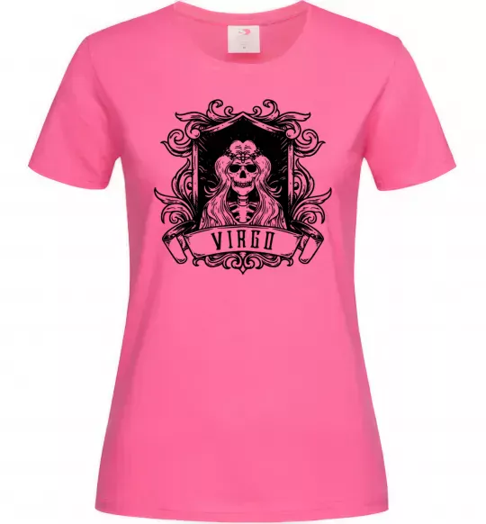Жіноча футболка Діва скелет Яскраво-рожевий фото