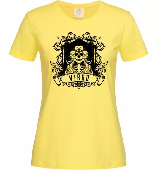 Жіноча футболка Діва скелет Лимонний фото