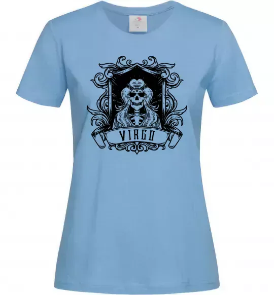 Жіноча футболка Діва скелет Блакитний фото