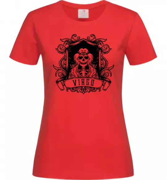 Жіноча футболка Діва скелет Червоний фото