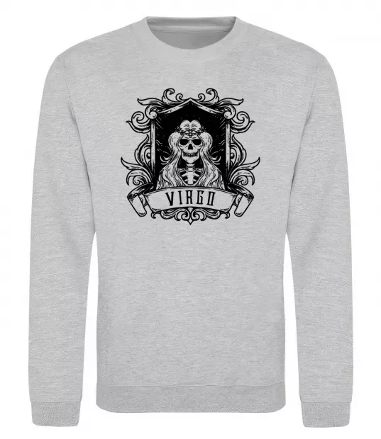 Світшот Діва скелет Сірий меланж фото