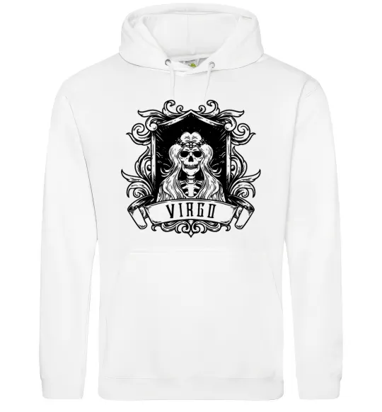 Мужская толстовка (худи) Діва скелет Белый фото