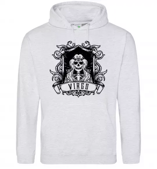 Женская толстовка (худи) Діва скелет Серый меланж фото