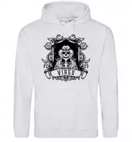 Женская толстовка (худи) Діва скелет Серый меланж фото