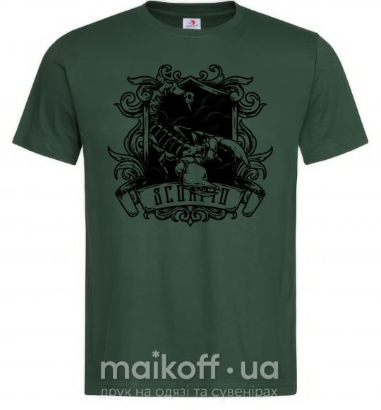 Мужская футболка Скорпион с черепом Темно-зеленый фото